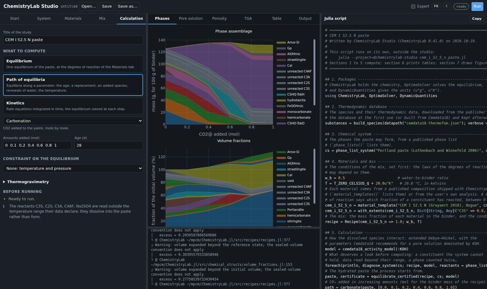 A carbonation path in the dark theme