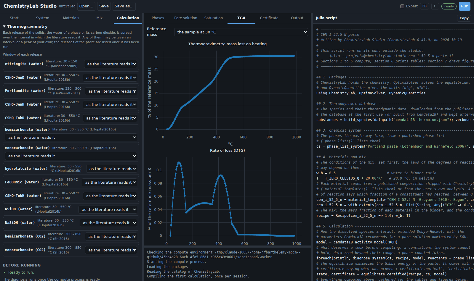 The TGA tab in the dark theme